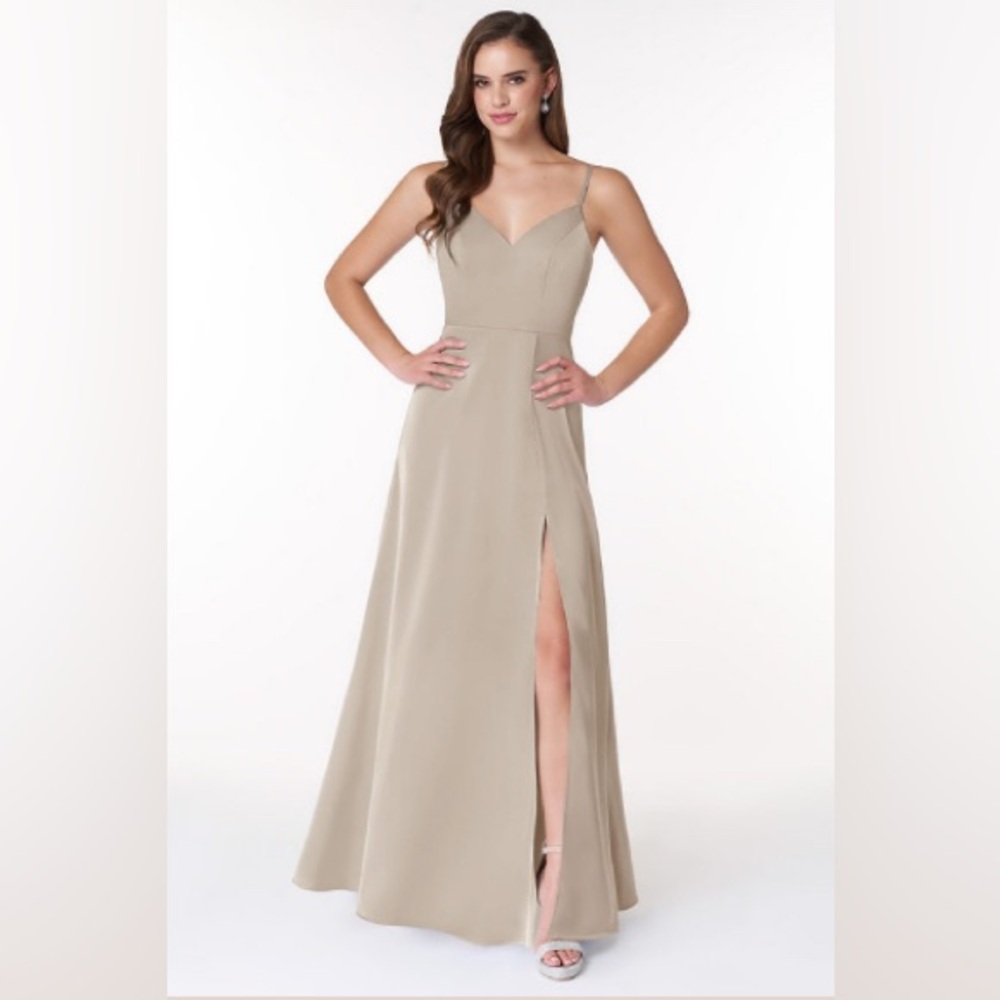 Azazie size 14 stretch satin-frost- formal gown